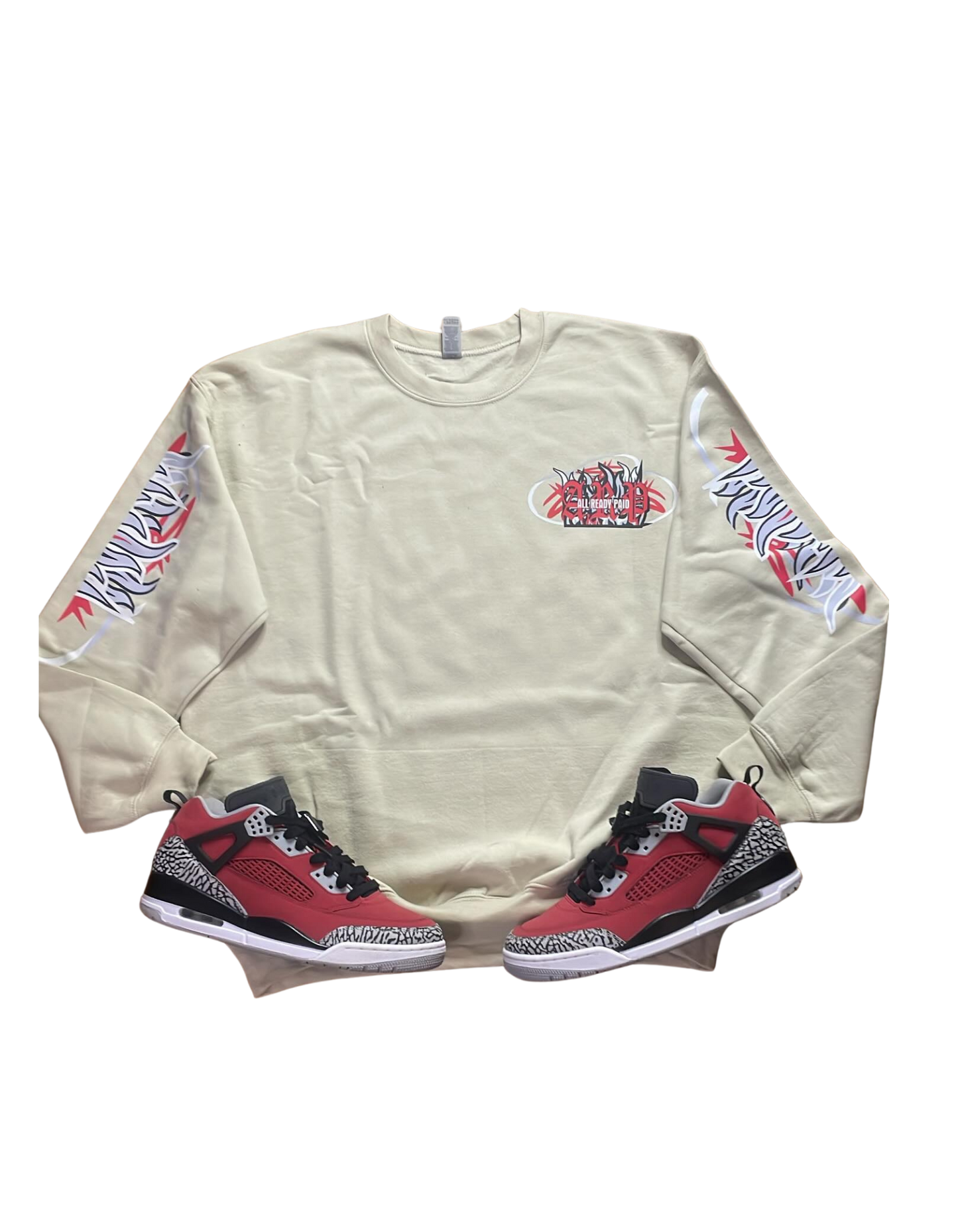 "ARP Large Beige Flame Sweater"