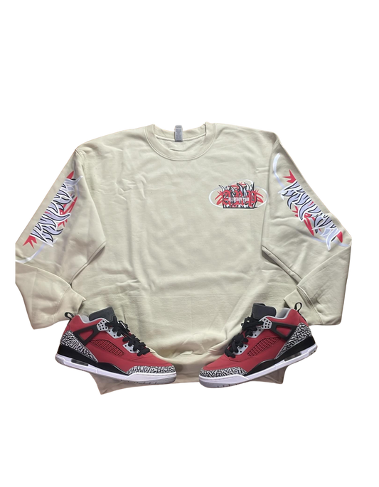 "ARP Large Beige Flame Sweater"